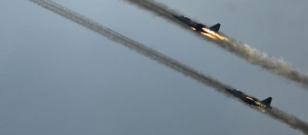 Su-25 jets during demo flights at the Russian stage of the Aviadarts-2015 Flight Skills Competition in Voronezh. Su-25 jets during demo flights at the Russian stage of the Aviadarts-2015 Flight Skills Competition in Voronezh. - Sputnik International