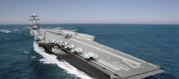 A photo illustration of the aircraft carrier John F. Kennedy (CVN 79) shown in this handout image courtesy of Huntington Ingalls Industries, Inc. released on June 5, 2015 A photo illustration of the aircraft carrier John F. Kennedy (CVN 79) shown in this handout image courtesy of Huntington Ingalls Industries, Inc. released on June 5, 2015 - Sputnik International