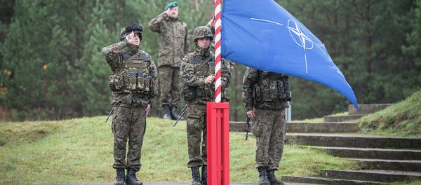 Poland- NATO flag is raised Poland- NATO flag is raised - Sputnik International
