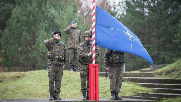 Poland- NATO flag is raised Poland- NATO flag is raised - Sputnik International