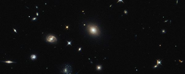 The image shows the foreground lensing galaxy (observed with Hubble), and the gravitationally lensed galaxy SDP.81, which forms an almost perfect Einstein Ring, is hardly visible. - Sputnik International