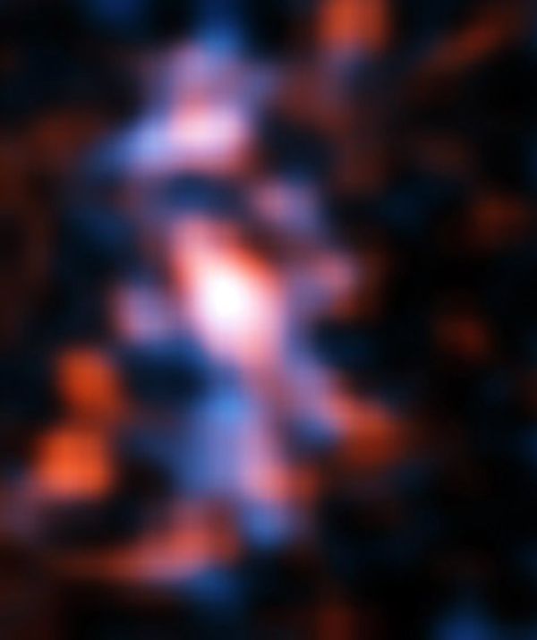 The resulting reconstructed image of the distant galaxy using sophisticated models of the magnifying gravitational lens, reveal fine structures within the ring that have never been seen before: Several dust clouds within the galaxy, which are thought to be giant cold molecular clouds, the birthplaces of stars and planets. - Sputnik International