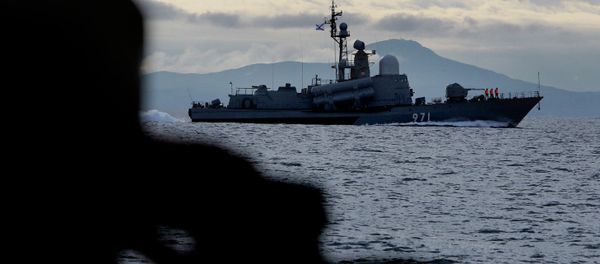 A Pacific Fleet missile boat during an exercise - Sputnik International