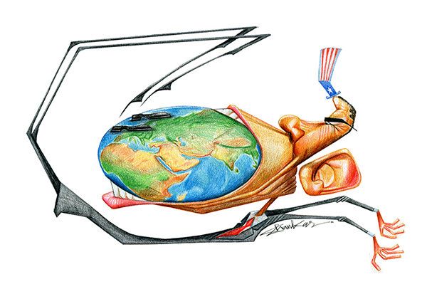 Indian Shankar Pamarthy's cartoon at the exhibition in Tehran - Sputnik International
