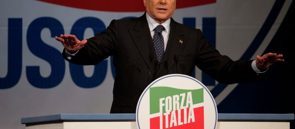 Forza Italia party leader Silvio Berlusconi delivers his message during a rally to support Forza Italia candidates for the European Parliament in Rome, Thursday, May 22, 2014 - Sputnik International