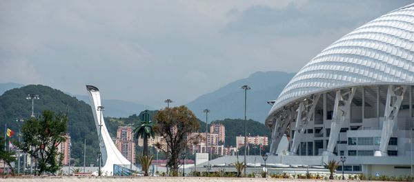 View of the Olympic Cauldron and Fisht Stadium in Sochi's Olympic Park. View of the Olympic Cauldron and Fisht Stadium in Sochi's Olympic Park. - Sputnik International