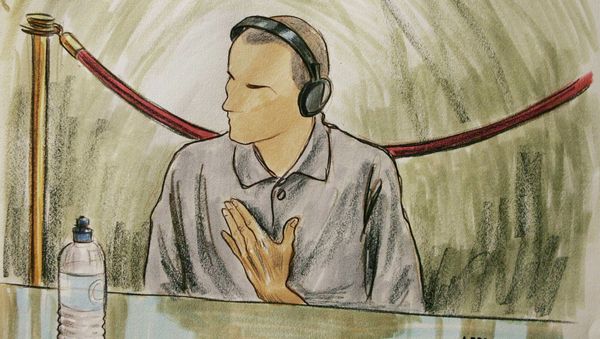 Courtroom sketch, Ali Hamza al Bahlul appears before a military commission at Guantanamo Naval Base in Guantanamo, Cuba. (File) - Sputnik International