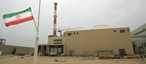 Iranian flag outside the building housing the reactor of the Bushehr nuclear power plant. (File) Iranian flag outside the building housing the reactor of the Bushehr nuclear power plant. (File) - Sputnik International