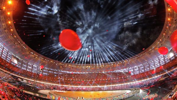 Fireworks explode over the stadium during the opening ceremony of the 2015 European Games in Baku, Azerbaijan, Friday, June 12, 2015 - Sputnik International