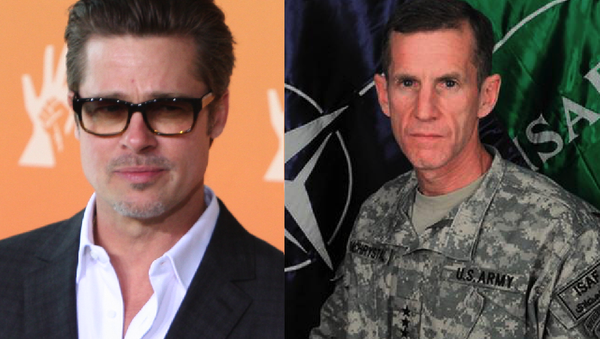 Brad Pitt (left) will play disgraced US general Stanley McChrystal (right) - Sputnik International