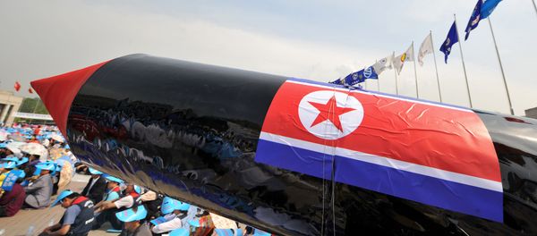 A mock North Korean missile is pictured during a rally denouncing North Korea's nuclear test and its recent missile launches, at the War Memorial of Korea in Seoul A mock North Korean missile is pictured during a rally denouncing North Korea's nuclear test and its recent missile launches, at the War Memorial of Korea in Seoul - Sputnik International