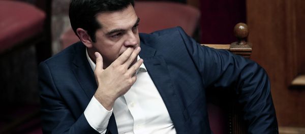 Greek Prime Minister Alexis Tsipras looks on within his address to the Greek Parliament in Athens on June 5, 2015 Greek Prime Minister Alexis Tsipras looks on within his address to the Greek Parliament in Athens on June 5, 2015 - Sputnik International