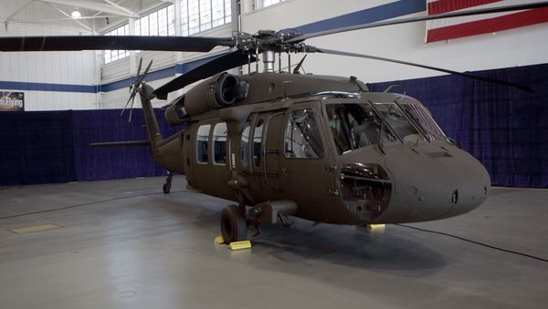 The latest version of the Sikorsky UH-60M Black Hawk helicopter is seen at the Sikorsky Aircraft plant in Stratford, Conn., Monday, July 31, 2006 The latest version of the Sikorsky UH-60M Black Hawk helicopter is seen at the Sikorsky Aircraft plant in Stratford, Conn., Monday, July 31, 2006 - Sputnik International