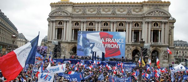 France’s far-right National Front president Marine Le Pen delivers her speech at Opera Plaza during the annual May Day march, in Paris, France, Friday, May 1, 2015 France’s far-right National Front president Marine Le Pen delivers her speech at Opera Plaza during the annual May Day march, in Paris, France, Friday, May 1, 2015 - Sputnik International