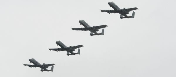 Four A-10 Warthogs from the Selfridge Air National Guard Base fly in formation. - Sputnik International
