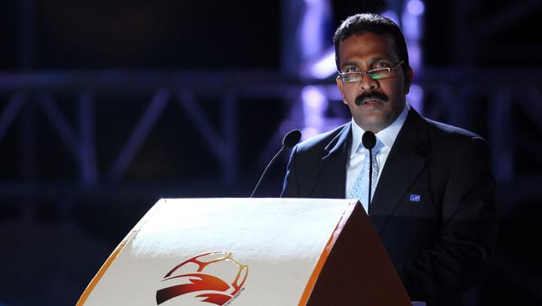 Asian Football Confederation (AFC) Secretary General Alex Soosay, addresses the public during the AFC Asian Cup Qatar 2011 mascot launching in Doha on November 11,2010 - Sputnik International