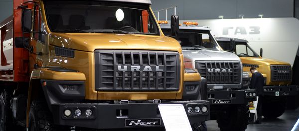 GAZ Group presents its new designs at at the 2015 Construction Equipment and Technologies Exhibition. GAZ Group presents its new designs at at the 2015 Construction Equipment and Technologies Exhibition. - Sputnik International
