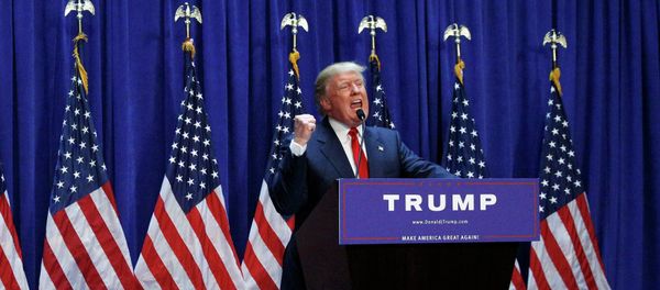 U.S. Republican presidential candidate, real estate mogul and TV personality Donald Trump formally announces his campaign for the 2016 Republican presidential nomination during an event at Trump Tower in New York June 16, 2015 - Sputnik International