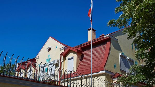 Russian Consulate in Kharkiv damaged by Hromadska Varta activists - Sputnik International