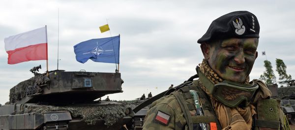 Polish tank comander smiles after a NATO Response Force (NRF) exercise in Zagan, southwest Poland on June 18, 2015 Polish tank comander smiles after a NATO Response Force (NRF) exercise in Zagan, southwest Poland on June 18, 2015 - Sputnik International