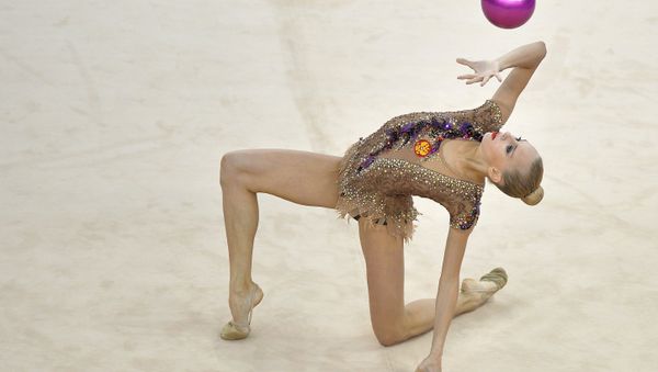 Yana Kudryavtseva competes during the rhythmic gymnastics all-around final at the 1st European Games in Baku, Azerbaijan. - Sputnik International