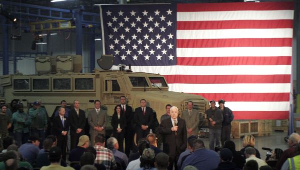 Republican presidential hopeful Sen. John McCain, R-Ariz., speaks during a visit to defense contractor's, BAE Systems', assembly line for Mine Resistant Ambush Protected vehicles (MRAP's) in West Chester, Ohio. Tuesday, Feb. 26, 2008 Republican presidential hopeful Sen. John McCain, R-Ariz., speaks during a visit to defense contractor's, BAE Systems', assembly line for Mine Resistant Ambush Protected vehicles (MRAP's) in West Chester, Ohio. Tuesday, Feb. 26, 2008 - Sputnik International