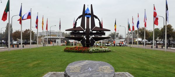 General view of the NATO main entrance on October 14, 2010 at NATO headquarters in Brussels - Sputnik International
