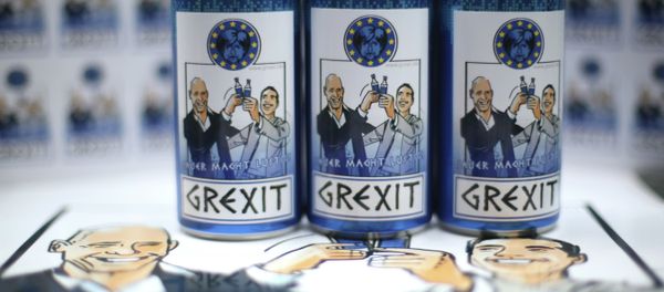Bottles and cans of vodka lemon Grexit Bottles and cans of vodka lemon Grexit - Sputnik International