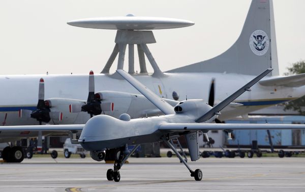 General Atomics MQ-9 Reaper unmanned aircraft taxis at the Naval Air Station in Corpus Christi, Texas. General Atomics MQ-9 Reaper unmanned aircraft taxis at the Naval Air Station in Corpus Christi, Texas. - Sputnik International