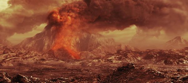 Artist's impression of an active volcano on Venus. - Sputnik International