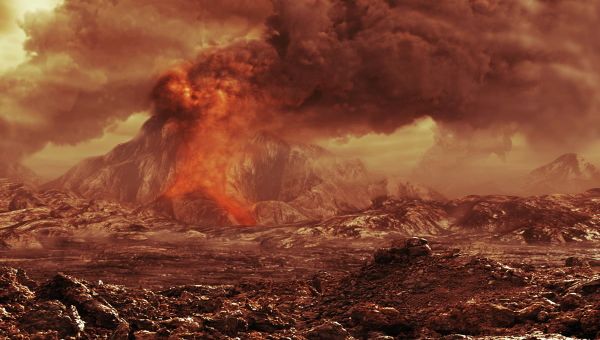Artist's impression of an active volcano on Venus. Artist's impression of an active volcano on Venus. - Sputnik International