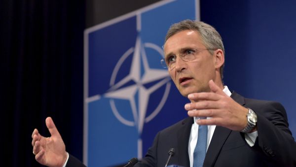 NATO Secretary General Jens Stoltenberg addresses a news conference after a meeting of the North Atlantic Council (NAC) in Defense Ministers session at the NATO headquarters in Brussels, Belgium, June 24, 2015 NATO Secretary General Jens Stoltenberg addresses a news conference after a meeting of the North Atlantic Council (NAC) in Defense Ministers session at the NATO headquarters in Brussels, Belgium, June 24, 2015 - Sputnik International