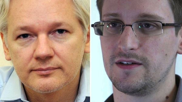 Wikileaks founder Julian Assange, left, and former US National Security Agency contractor Edward Snowden Wikileaks founder Julian Assange, left, and former US National Security Agency contractor Edward Snowden - Sputnik International