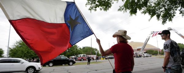 A man holds a Texas flag. A man holds a Texas flag. - Sputnik International