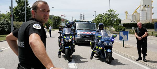 Police officer block the area where an attack took place, Friday, June 26, 2015 in Saint-Quentin-Fallavier, southeast of Lyon, France Police officer block the area where an attack took place, Friday, June 26, 2015 in Saint-Quentin-Fallavier, southeast of Lyon, France - Sputnik International