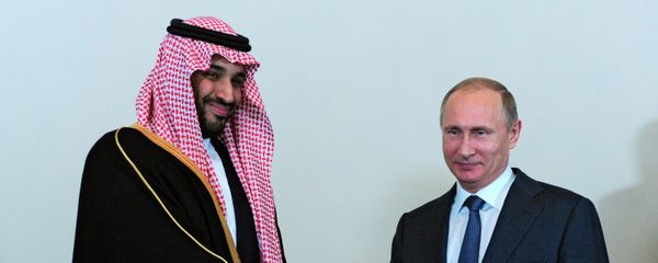 Russian President Vladimir Putin shakes hands with Saudi Arabia's Defense Minister Prince Mohammed Bin Salman in the Konstantin Palace outside St. Petersburg, Russia Russian President Vladimir Putin shakes hands with Saudi Arabia's Defense Minister Prince Mohammed Bin Salman in the Konstantin Palace outside St. Petersburg, Russia - Sputnik International