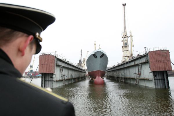 Admiral Sergey Gorshkov Frigate, a lead ship of the Russian Navy, launched at the Servernaya Verf in St.Petersburg Admiral Sergey Gorshkov Frigate, a lead ship of the Russian Navy, launched at the Servernaya Verf in St.Petersburg - Sputnik International