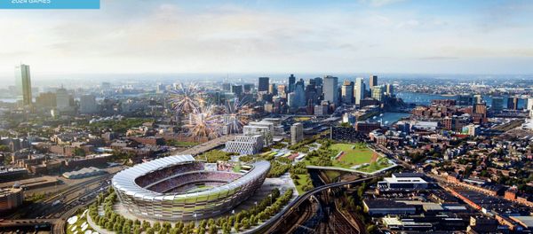 This architect's rendering released Monday, June 29, 2015, by the Boston 2024 planning committee shows an Olympic stadium that is proposed to be built in Boston if the city is awarded the Summer Olympic games in 2024 This architect's rendering released Monday, June 29, 2015, by the Boston 2024 planning committee shows an Olympic stadium that is proposed to be built in Boston if the city is awarded the Summer Olympic games in 2024 - Sputnik International
