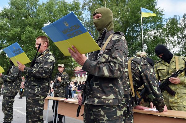 New volunteer recruits of the Ukrainian army New volunteer recruits of the Ukrainian army - Sputnik International