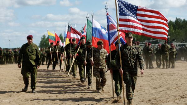 Soldiers from NATO countries attend an opening ceremony of military exercise 'Saber Strike 2015'. Soldiers from NATO countries attend an opening ceremony of military exercise 'Saber Strike 2015'. - Sputnik International