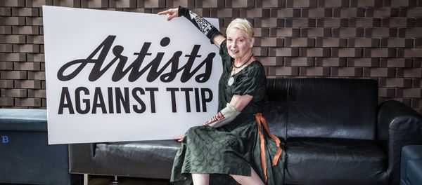Dame Vivienne Westwood poses for photographers during a photocall for the launch of Artists Against TTIP (Transatlantic Trade and Investment Partnership) at the Young Vic Theatre in London, Thursday, July 2, 2015 Dame Vivienne Westwood poses for photographers during a photocall for the launch of Artists Against TTIP (Transatlantic Trade and Investment Partnership) at the Young Vic Theatre in London, Thursday, July 2, 2015 - Sputnik International
