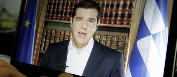 An Associated Press TV producer edits the video of Greece's Prime Minister Alexis Tsipras televised address to the nation in Athens, Friday, July 3, 2015 An Associated Press TV producer edits the video of Greece's Prime Minister Alexis Tsipras televised address to the nation in Athens, Friday, July 3, 2015 - Sputnik International