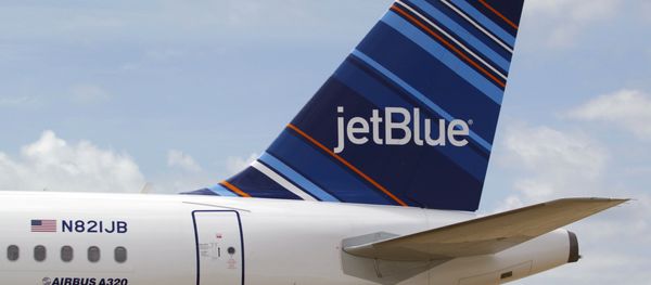 A JetBlue A320 is parked at Brookley Field after a ground breaking ceremony for an assembly line for the Airbus A320 at Brookley Aeroplex in Mobile A JetBlue A320 is parked at Brookley Field after a ground breaking ceremony for an assembly line for the Airbus A320 at Brookley Aeroplex in Mobile - Sputnik International