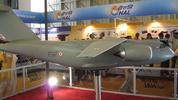 A model of the UAC/HAL Multi-role Transport Aircraft at the Aero India exhibition in 2009 - Sputnik International