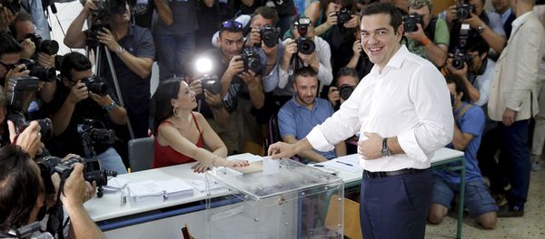 Greek Prime Minister Alexis Tsipras votes at a polling station in Athens, Greece July 5, 2015 Greek Prime Minister Alexis Tsipras votes at a polling station in Athens, Greece July 5, 2015 - Sputnik International