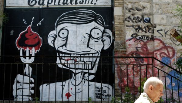 A graffiti in Athens, Tuesday, July 7, 2015. - Sputnik International