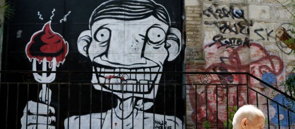A graffiti in Athens, Tuesday, July 7, 2015. - Sputnik International