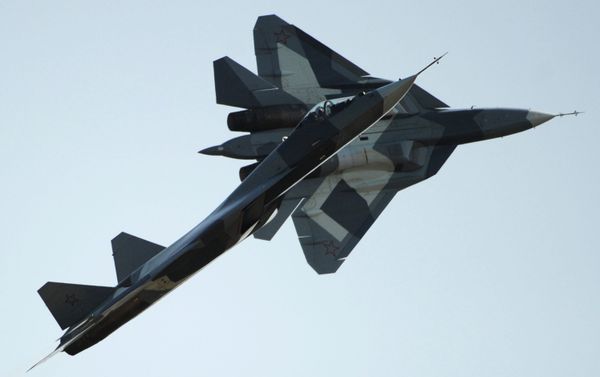 Russian first stealth fighters T-50 performs during MAKS-2011, the International Aviation and Space Show, in Zhukovsky, outside Moscow, on August 17, 2011. Russian first stealth fighters T-50 performs during MAKS-2011, the International Aviation and Space Show, in Zhukovsky, outside Moscow, on August 17, 2011. - Sputnik International