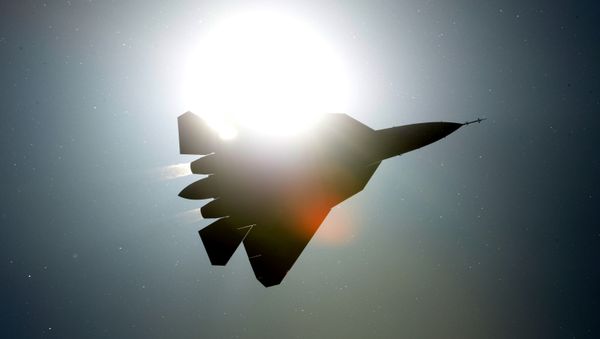 A PAK FA T-50 fighter jet performs a demo flight at the MAKS 2013 International Aviation and Space Salon in Zhukovsky. - Sputnik International
