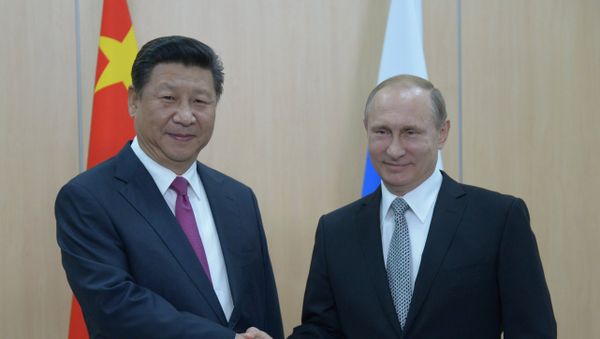President of the Russian Federation Vladimir Putin (right) and President of the People’s Republic of China Xi Jinping during their meeting in Ufa. President of the Russian Federation Vladimir Putin (right) and President of the People’s Republic of China Xi Jinping during their meeting in Ufa. - Sputnik International